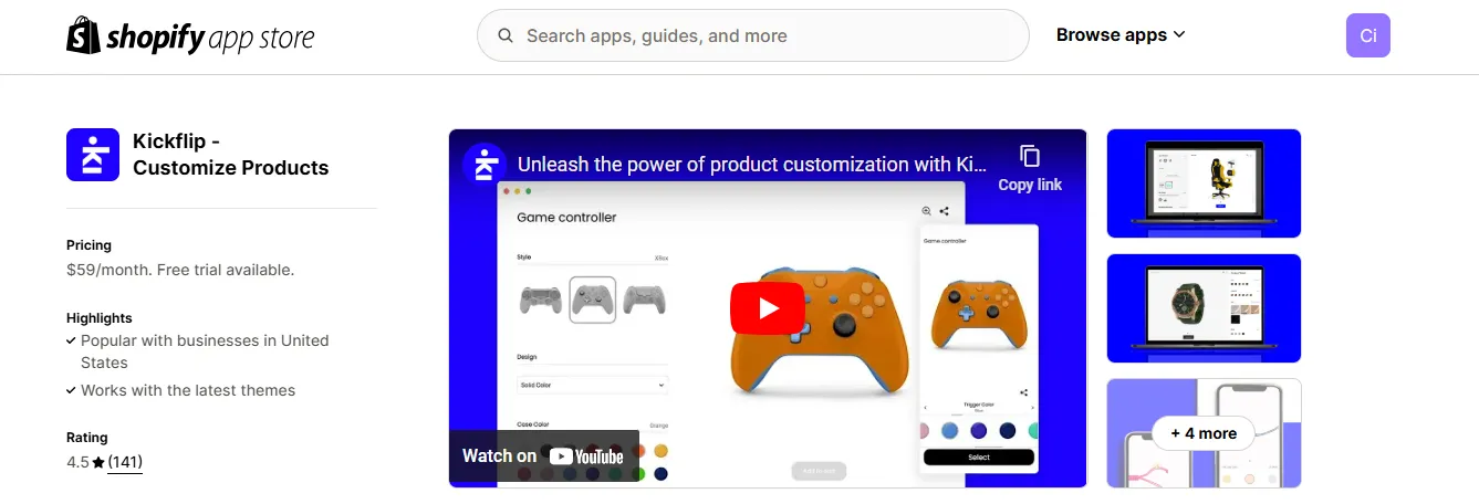 10. Kickflip ‑ Customize Products
